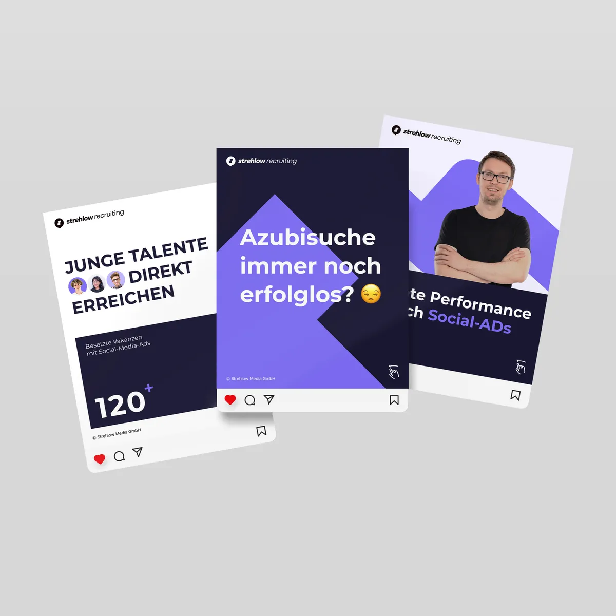 Social-Media-Beiträge von Strehlow Recruiting im neuen Erscheinungsbild